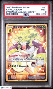 2020 Pokemon Sword & Shield Darkness Ablaze Rillaboom PSA 9 #197