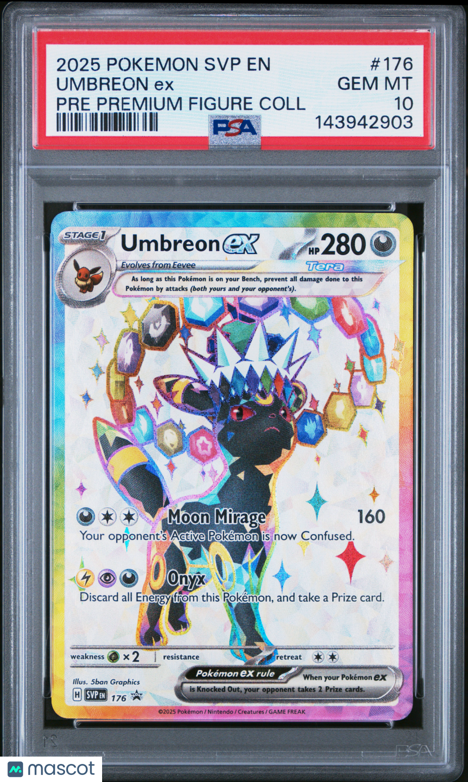 2025 Pokemon SVP EN-SV Black Star Promo Umbreon EX Pre Premium Figure Coll PSA 10 #176