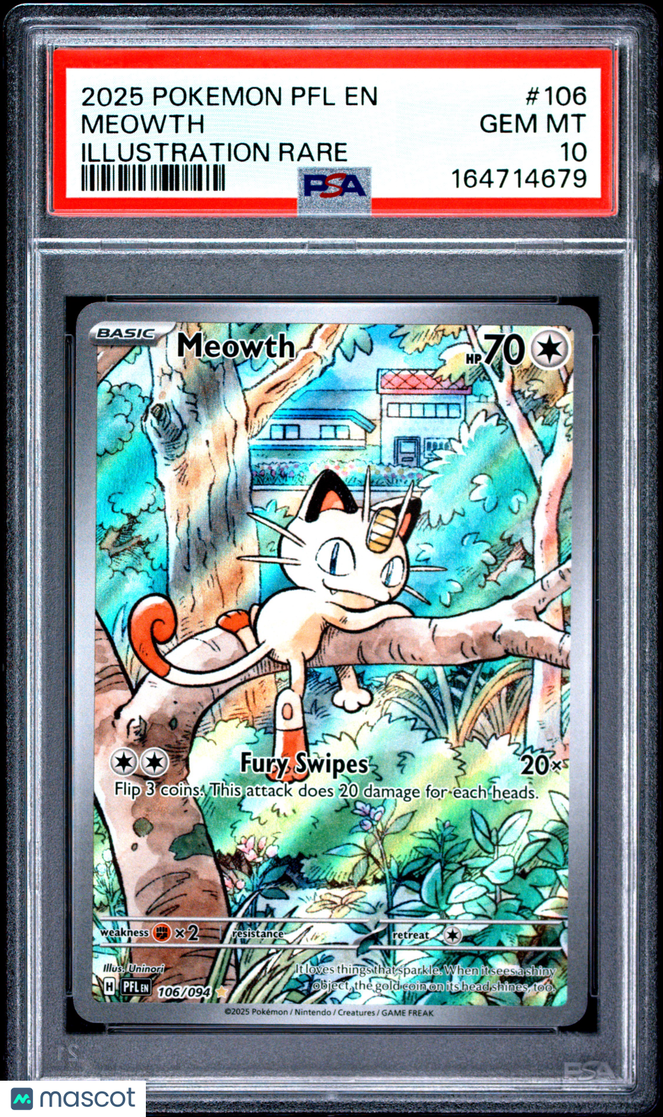 2025 Pokemon PFL EN-Phantasmal Flames Meowth Illustration Rare PSA 10 #106