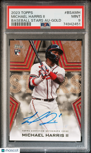 Michael Harris II 2023 Topps Baseball Stars Autographs #BSAMH Gold PSA 9