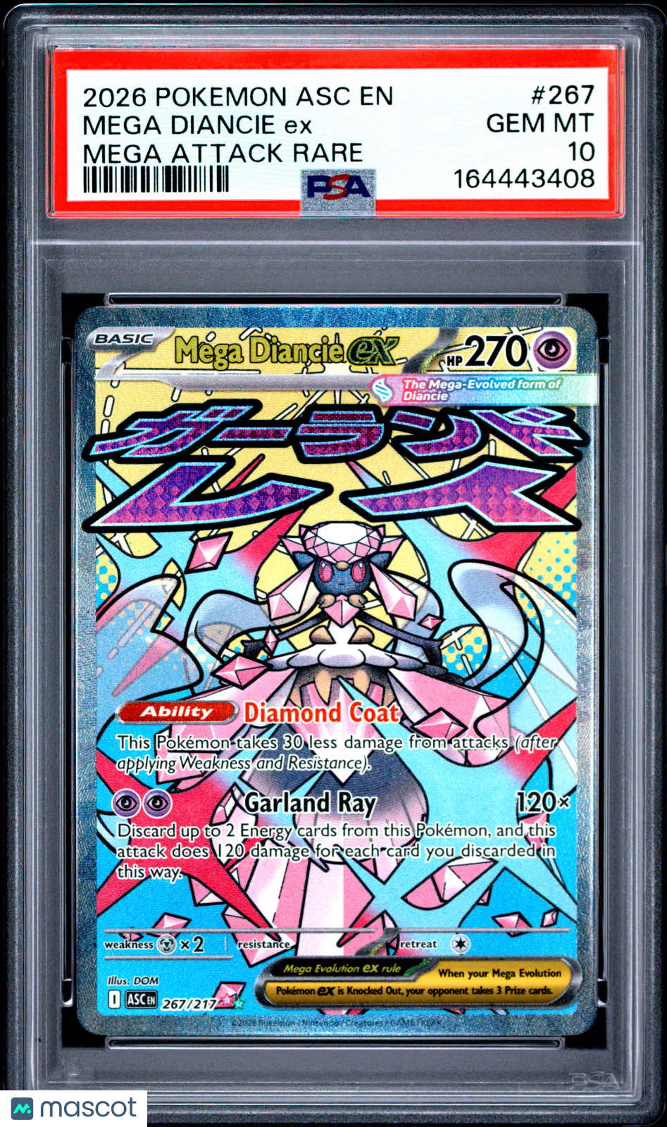 2026 Pokemon Asc EN-Ascended Heroes Mega Diancie EX Mega Attack Rare PSA 10 #267