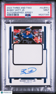 Bobby Witt JR. 2023 Panini Three And Two Autographed Jerseys #AJBWJ PSA 9