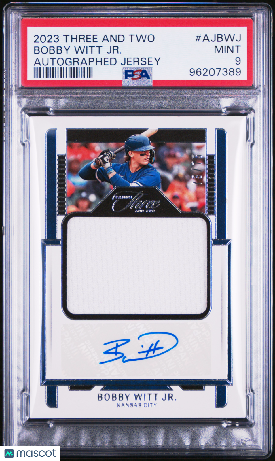 Bobby Witt JR. 2023 Panini Three And Two Autographed Jerseys #AJBWJ PSA 9