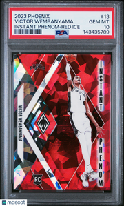 Victor Wembanyama 2023 Panini Phoenix Instant Phenom #13 Red Ice PSA 10
