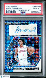 Amen Thompson 2023 Panini Mosaic Rookie Autographs Mosaic #RAAMN Blue PSA 10