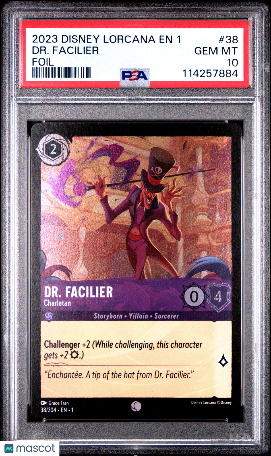 2023 Disney Lorcana EN 1-The First Chapter DR. Facilier Foil PSA 10 #38