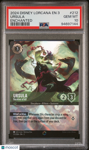 2024 Disney Lorcana EN 3-Into The Inklands Ursula Enchanted PSA 10 #212