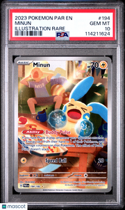 2023 Pokemon Par EN-Paradox Rift Minun Illustration Rare PSA 10 #194