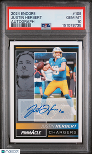 Justin Herbert 2024 Panini Encore #109 Autograph PSA 10
