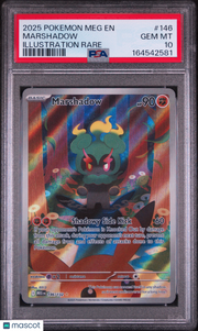 2025 Pokemon Meg EN-Mega Evolution Marshadow Illustration Rare PSA 10 #146