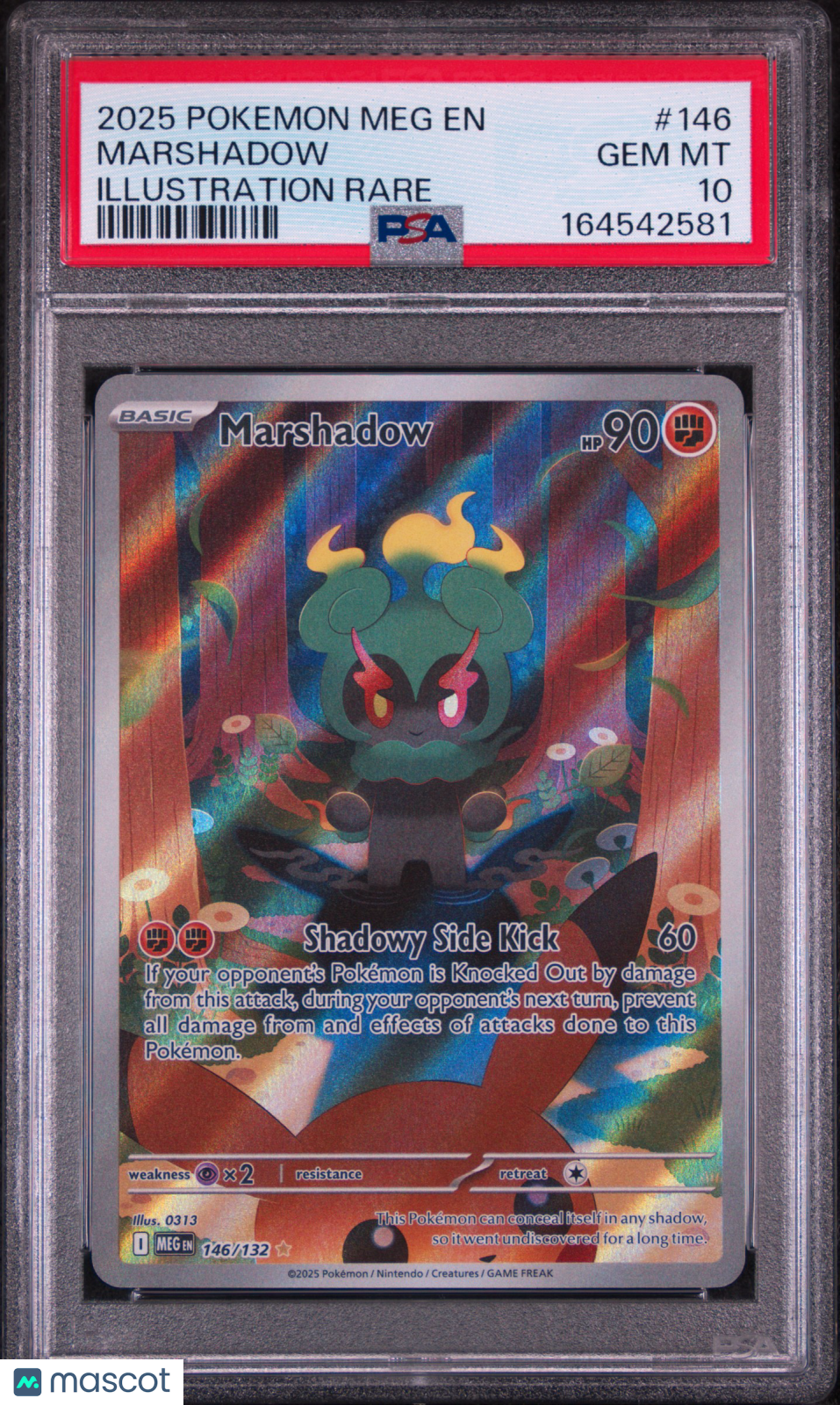 2025 Pokemon Meg EN-Mega Evolution Marshadow Illustration Rare PSA 10 #146