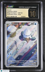 2025 Pokemon Mega Evolution Snover Holo Illustration Rare CGC 10 #140/132