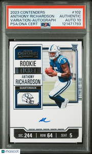 Anthony Richardson 2023 Panini Contenders #102 Variation Autograph PSA A Auto 10
