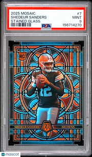 Shedeur Sanders 2025 Panini Mosaic Stained Glass #7 PSA 9