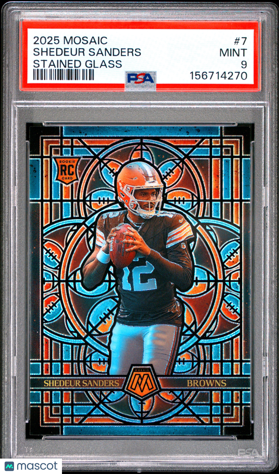 Shedeur Sanders 2025 Panini Mosaic Stained Glass #7 PSA 9