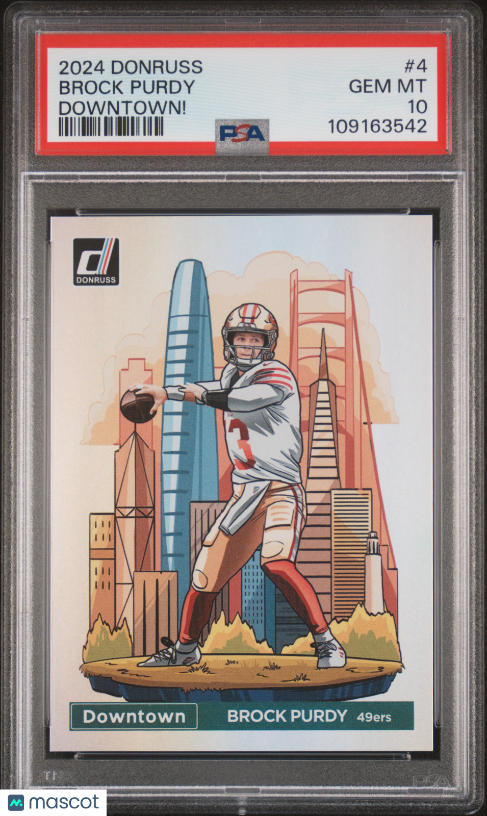Brock Purdy 2024 Panini Donruss Downtown! #4 PSA 10