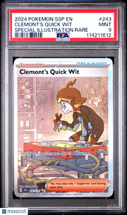 2024 Pokemon SSP EN-Surging Sparks Clemont's Quick Wit Special Illustration Rare PSA 9 #243