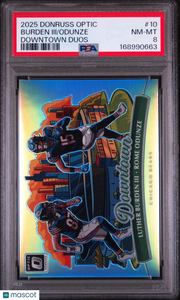 Odunze Burden III 2025 Panini Donruss Optic Downtown Duos #10 PSA 8