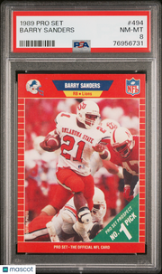 Barry Sanders 1989 Pro Set #494 PSA 8