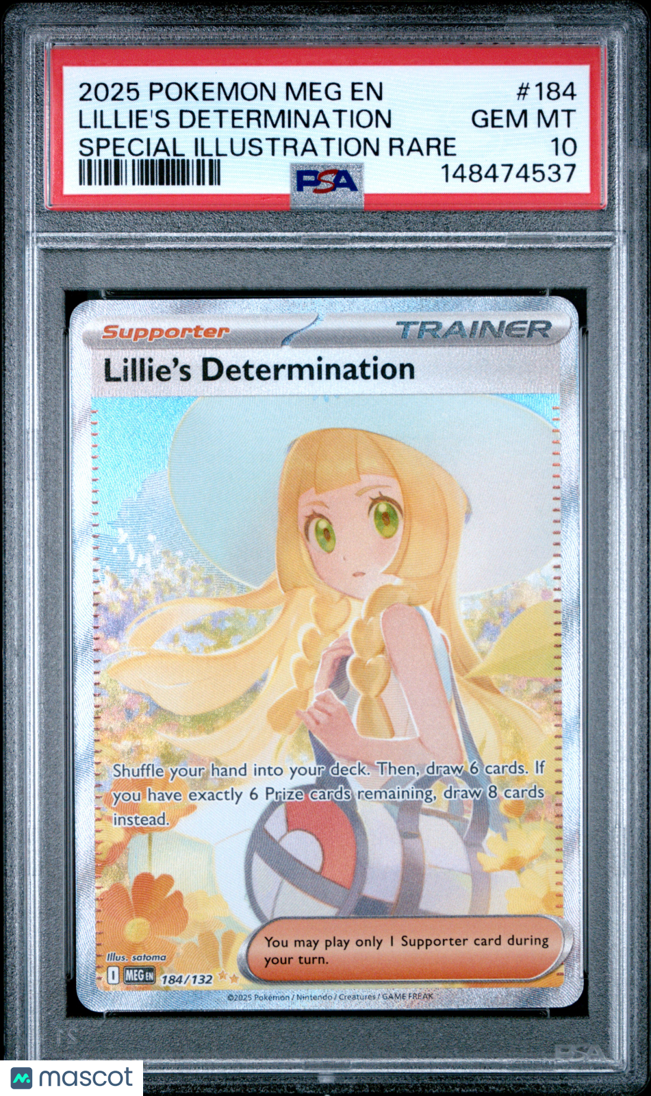 2025 Pokemon Meg EN-Mega Evolution Lillie's Determination Special Illustration Rare PSA 10 #184