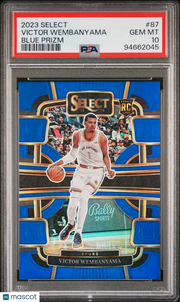 Victor Wembanyama 2023 Panini Select #87 Blue Prizm PSA 10