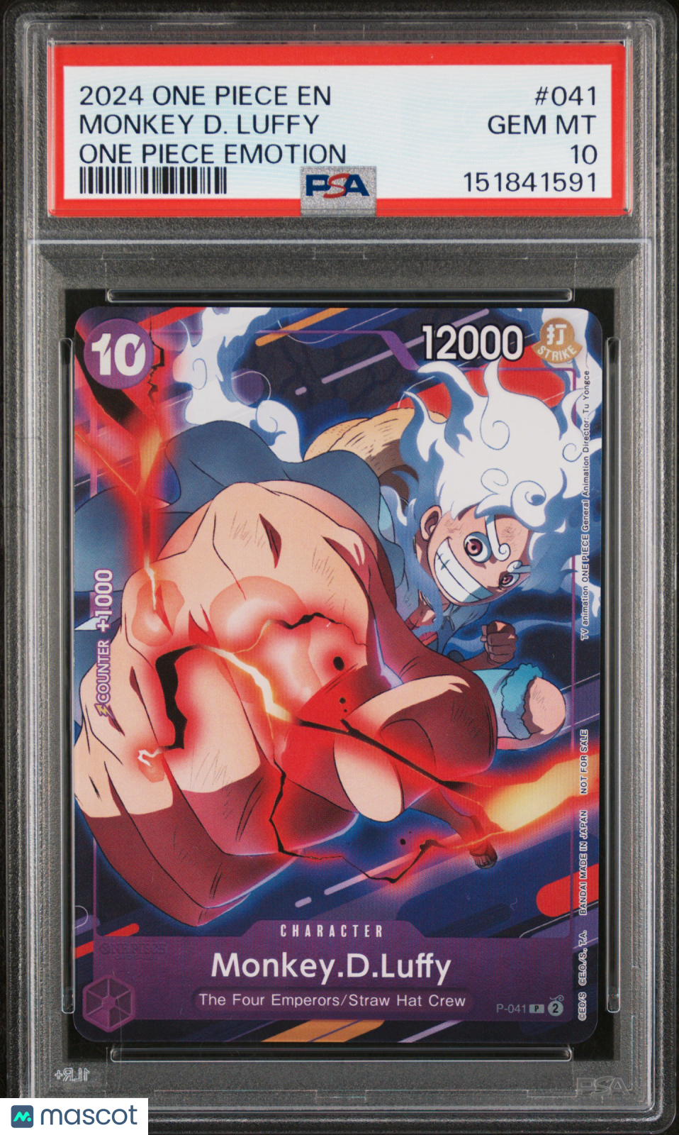 2024 One Piece Promos Monkey D. Luffy One Piece Emotion PSA 10 #041