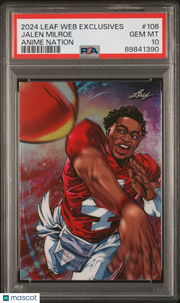 Jalen Milroe 2024 Leaf Web Exclusives #106 Anime Nation PSA 10