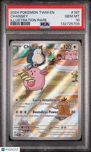 2024 Pokemon TWM EN-Twilight Masquerade Chansey Illustration Rare PSA 10 #187
