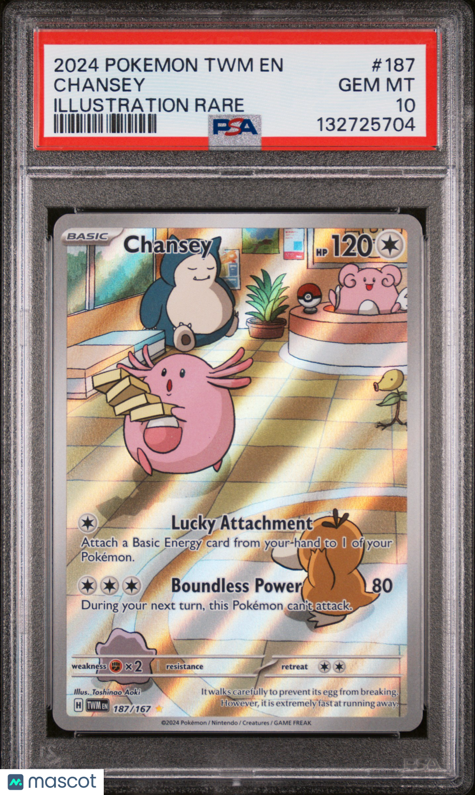 2024 Pokemon TWM EN-Twilight Masquerade Chansey Illustration Rare PSA 10 #187