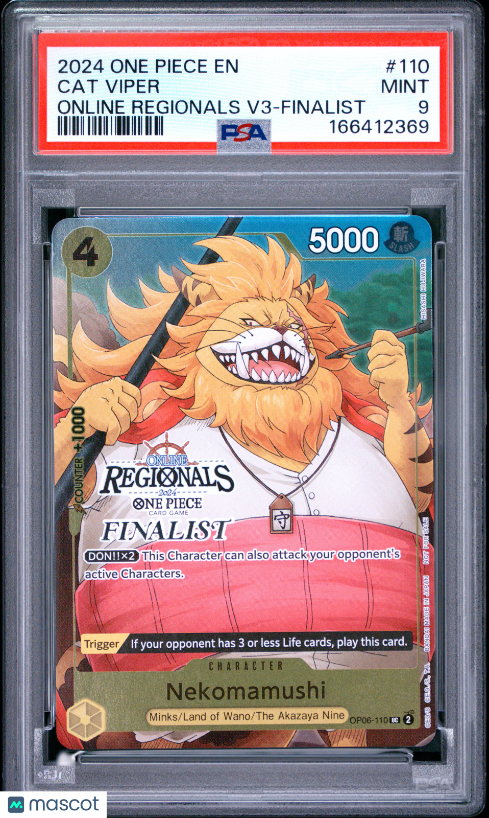 2024 One Piece Online Regionals Pack 2024 Vol.3 Cat Viper Online Regionals V3-Finalist PSA 9 #110