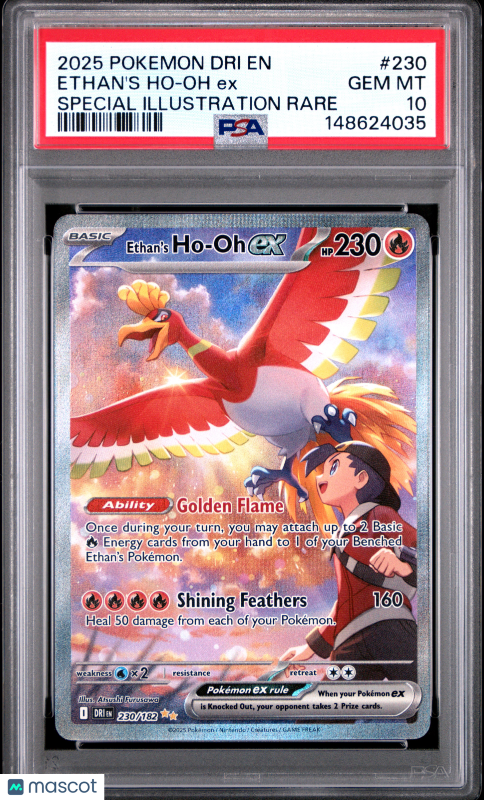 2025 Pokemon Dri EN-Destined Rivals Ethan's Ho-Oh EX Special Illustration Rare PSA 10 #230