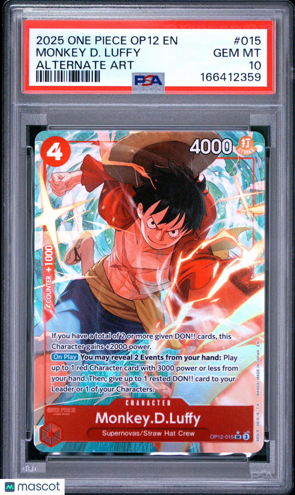 2025 One Piece Op12-Legacy Of The Master Monkey D. Luffy Alternate Art PSA 10 #015