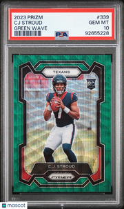 CJ Stroud 2023 Panini Prizm #339 Green Wave PSA 10