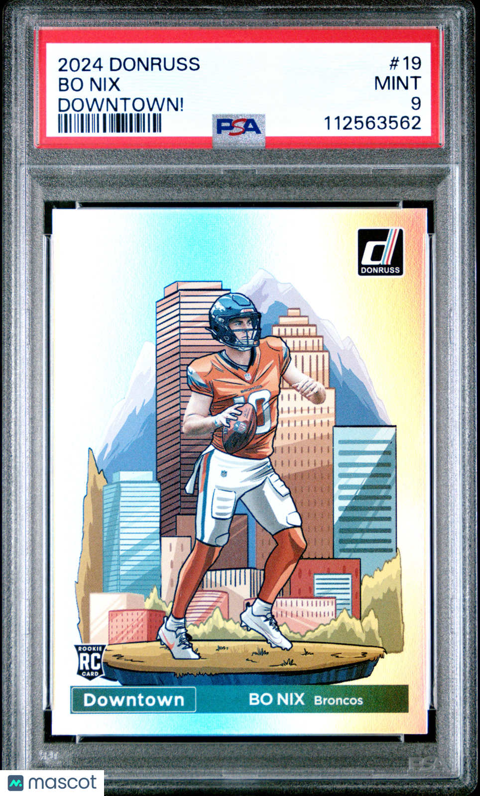 Bo Nix 2024 Panini Donruss Downtown! #19 PSA 9