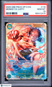 2025 One Piece Op13-Carrying On His Will Monkey D. Luffy PSA 10 #118
