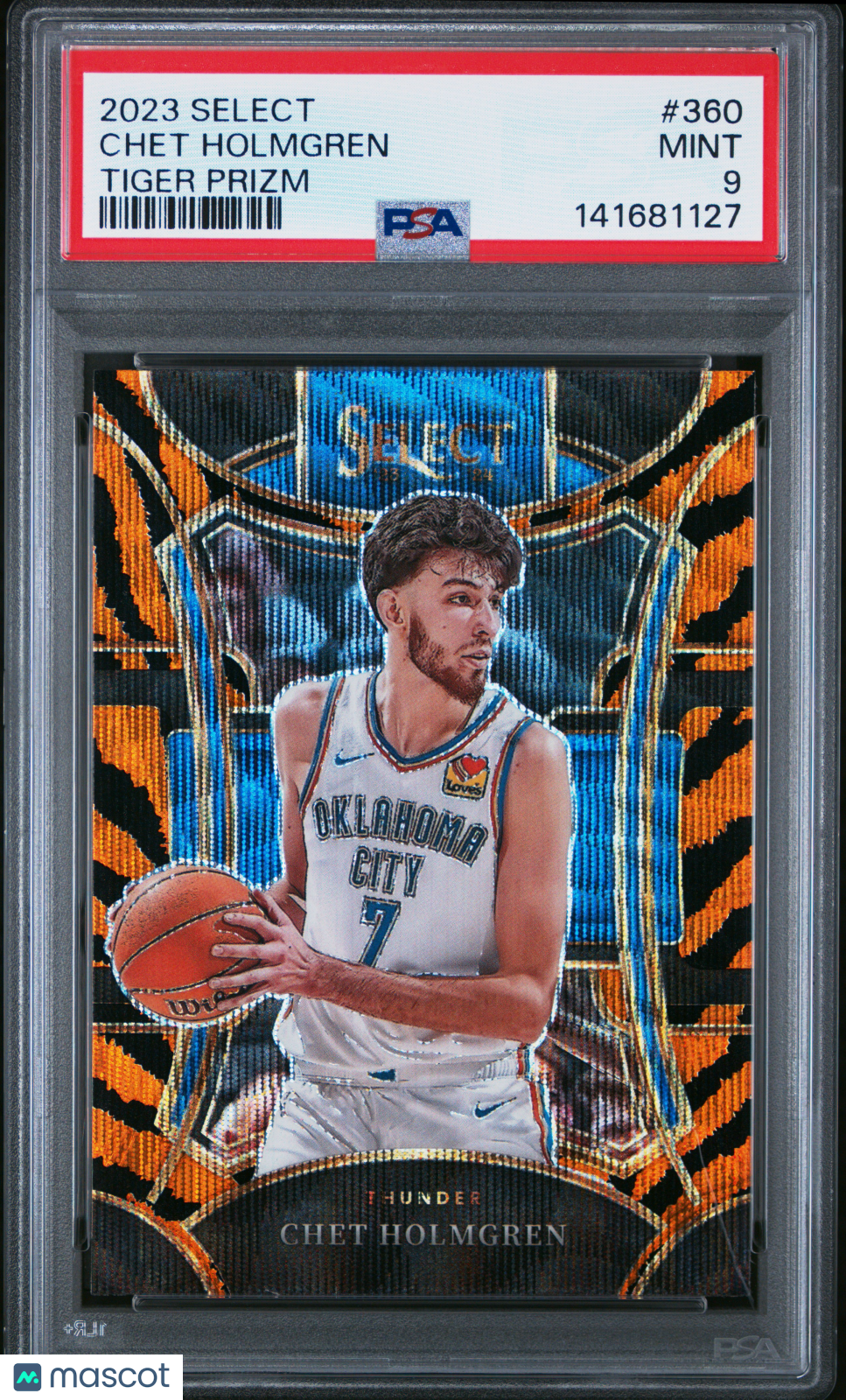 Chet Holmgren 2023 Panini Select #360 Tiger Prizm PSA 9