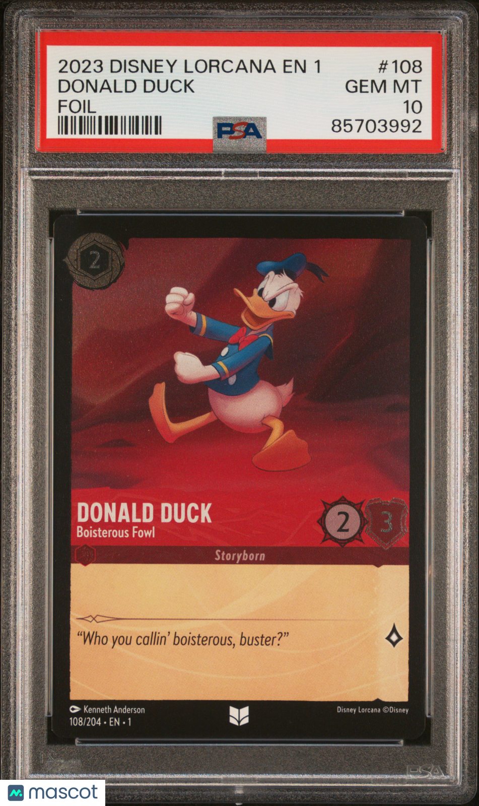 2023 Disney Lorcana EN 1-The First Chapter Donald Duck Foil PSA 10 #108