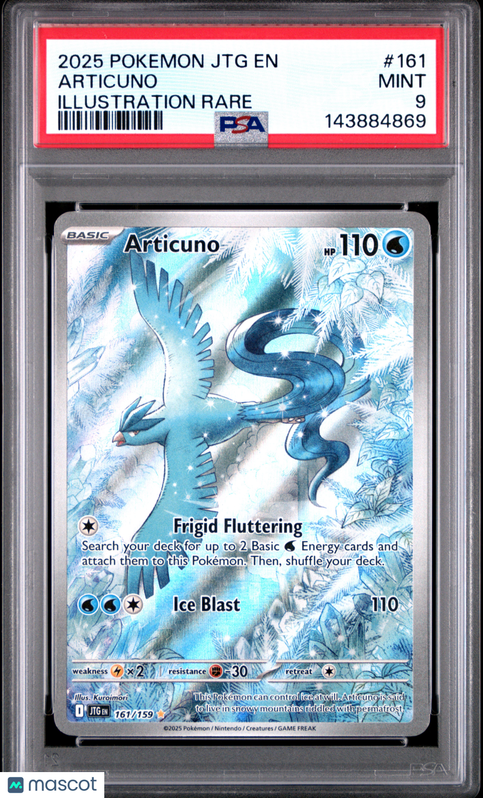 2025 Pokemon JTG EN-Journey Together Articuno Illustration Rare PSA 9 #161