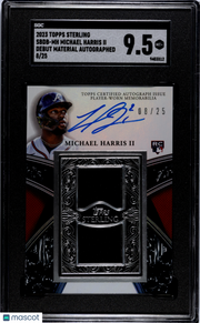 Michael Harris II 2023 Topps Sterling #SBDB-MH Debut Mat. Autograph 25 SGC 9.5