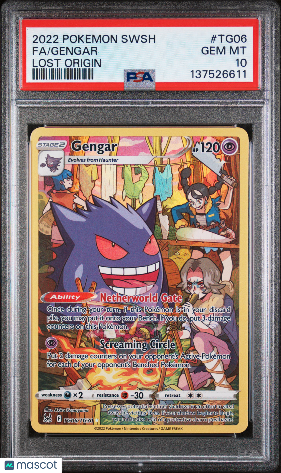 2022 Pokemon Sword & Shield Lost Origin Gengar Fa Lost Origin PSA 10 #TG06