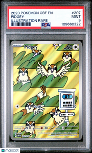 2023 Pokemon Obf EN-Obsidian Flames Pidgey Illustration Rare PSA 9 #207