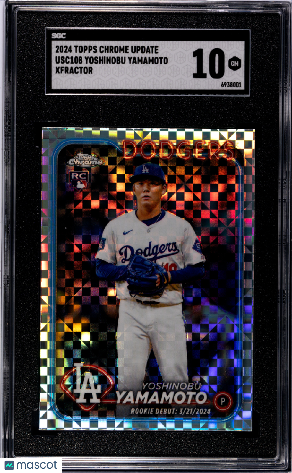 Yoshinobu Yamamoto 2024 Topps Chrome Update #USC108 Xfractor SGC 10