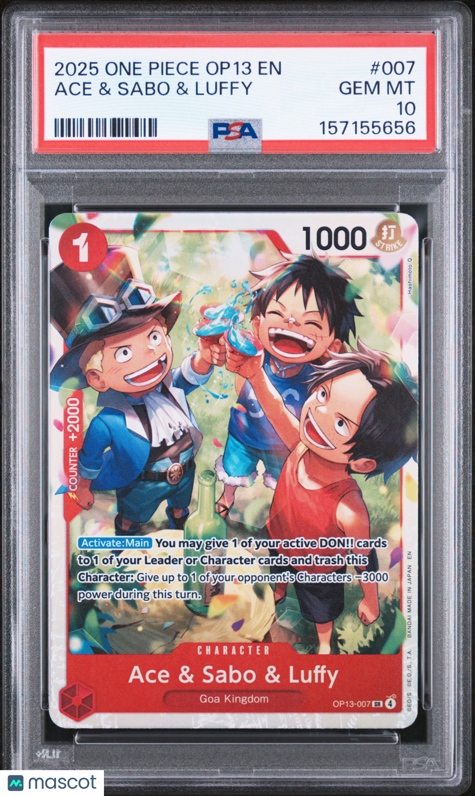 2025 One Piece Op13-Carrying On His Will Ace & Sabo & Luffy PSA 10 #007