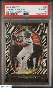 Garrett Wilson 2022 Panini Select #88 Die Cut Zebra Prizm PSA 10