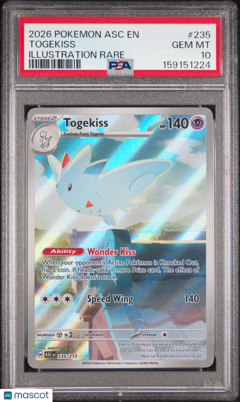 2026 Pokemon Asc EN-Ascended Heroes Togekiss Illustration Rare PSA 10 #235