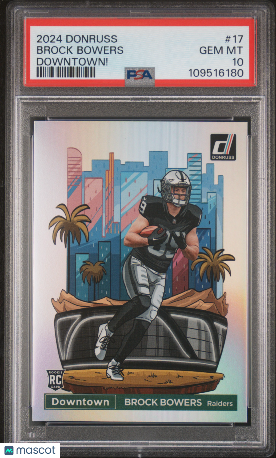 Brock Bowers 2024 Panini Donruss Downtown! #17 PSA 10