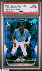 Junior Caminero 2023 Bowman Sapphire Edition Chrome Prospects #BCP61 PSA 10