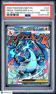 2025 Pokemon Mep EN-Me Black Star Promo Mega Charizard X EX Ultra-Premium Collection PSA 10 #023