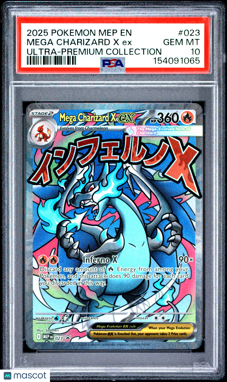 2025 Pokemon Mep EN-Me Black Star Promo Mega Charizard X EX Ultra-Premium Collection PSA 10 #023
