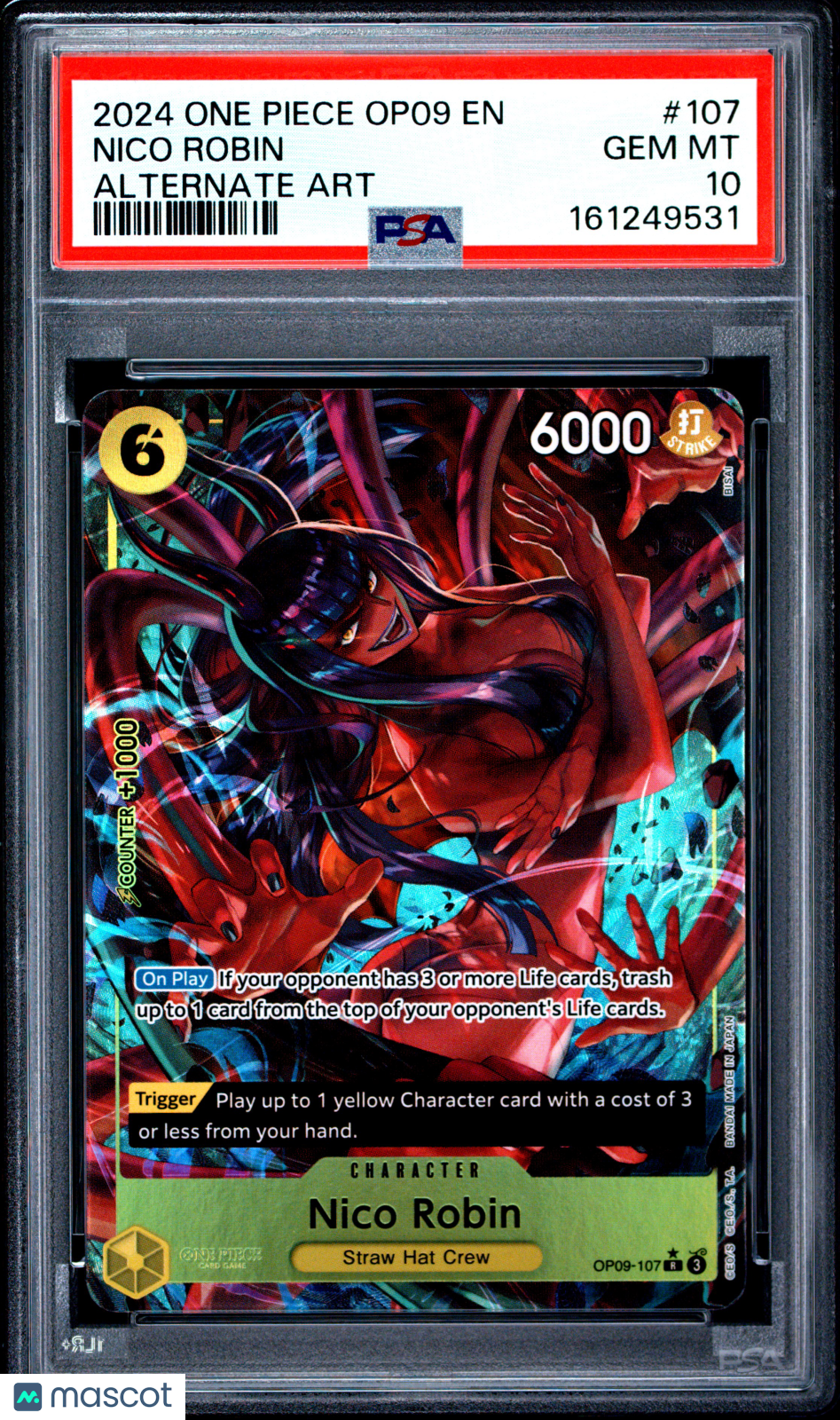 2024 One Piece Op09-Emperors In The New World Nico Robin Alternate Art PSA 10 #107